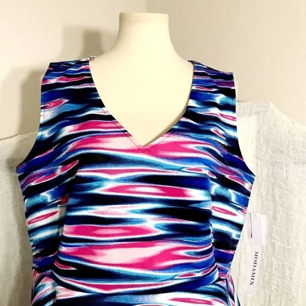 ModaMix NWT Multi-Colored Print Top Size 1X - Picture 7 of 10